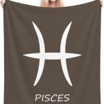 Pisces Sign Throw Blanket - Soft Plush Fleece Blanket for Couch, Bed, Sofa - Home Decor Cozy Blankets Gifts for Women Men, Brown, 30x40 Inches - Pisces Home Decor for men