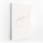 Golden Scorpio Constellation: Elegant Zodiac Symbol - Wall Art Print, Painting for Home Decor [Canvas 20x16] - Scorpio Canvas for men