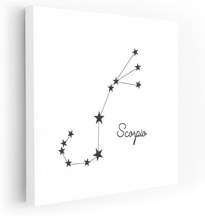 Scorpio Star Magic: The Mysterious Power of Your Sign - Wall Art Print, Painting for Home Decor [Canvas 36x24] - Scorpio Canvas for men
