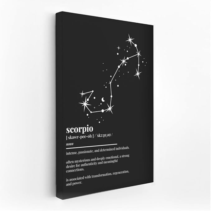 The Scorpio Mystery: The Passion and Depth of the Zodiac Sign - Wall Art Print, Painting for Home Decor [Canvas 20x16] - Scorpio Canvas for men