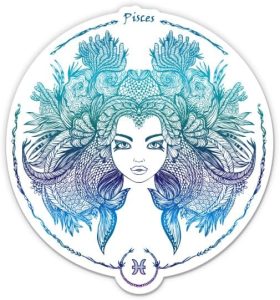Pisces - 5" Vinyl Sticker - for Car Laptop - Zodiac Sign Horoscope Decal - Pisces Car Accessories for men