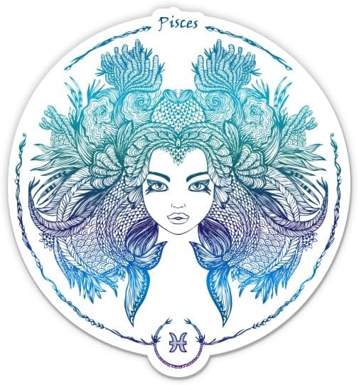 Pisces - 5" Vinyl Sticker - for Car Laptop - Zodiac Sign Horoscope Decal - Pisces Car Accessories for men