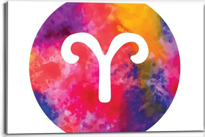 Canvas Wall Art for Living Room Bedroom Sign the zodiac Aries Big Large Wall Art Decor Framed Painting Wall Pictures Prints Artwork 24x32in - Aries Canvas for men