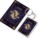 Pisces Zodiac Gift Set, Astrology Horoscope Keychain and Card, Unique Pisces Birthday Gift for Women and Men, February March Zodiac Sign Constellation Accessory, Made in USA (2-Pack) - Pisces for men