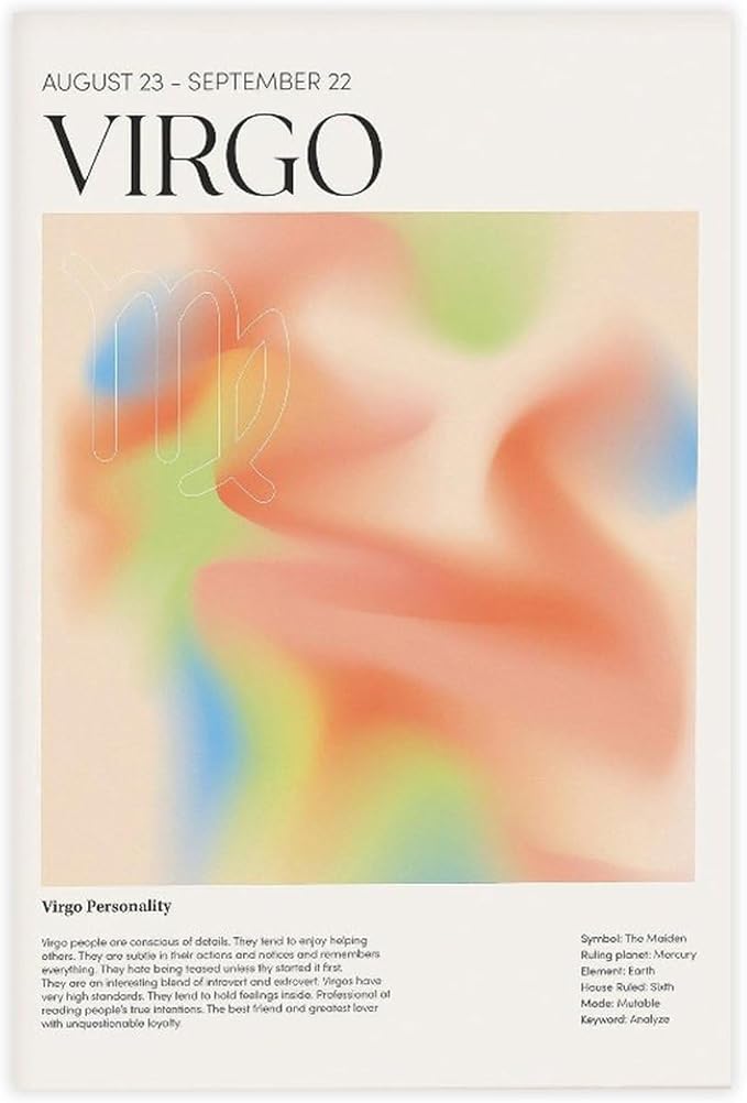 Introduction to Virgo's Fortune And Personality, The Twelve_constellations Poster Wall Art Decor Print Picture Paintings for Living Room Bedroom Decoration Unframe 12x18inch - Virgo Poster for men