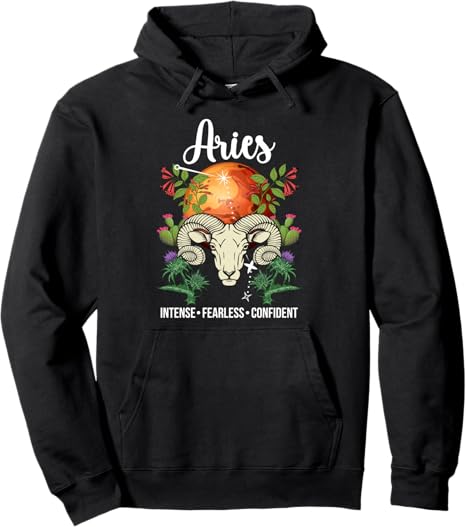 Aries Intense Fearless Aries Zodiac Sign Aries Birthday Pullover Hoodie - Aries Hoodie for men