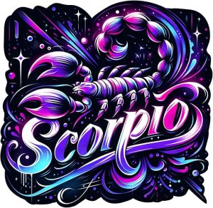 Zodiac Sticker (3 Inch) Zodiac Signs Vibrant Watercolor Black Background Scorpio - Scorpio Sticker for men