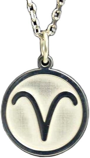 925 sterling sliver | aries zodiac necklace | symbol pendant| with 18 inch chain pen. size- 24mm | zodiac aries sign silver plating handmade unisex jewelry|LKRPS_00269 - Aries Necklace for men