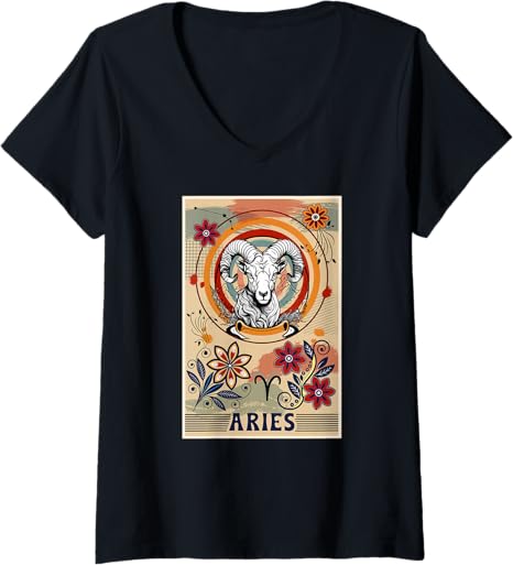 Womens Aries Zodiac Sign Aries Birthday Aries Horoscope V-Neck T-Shirt - Aries T-Shirt for men