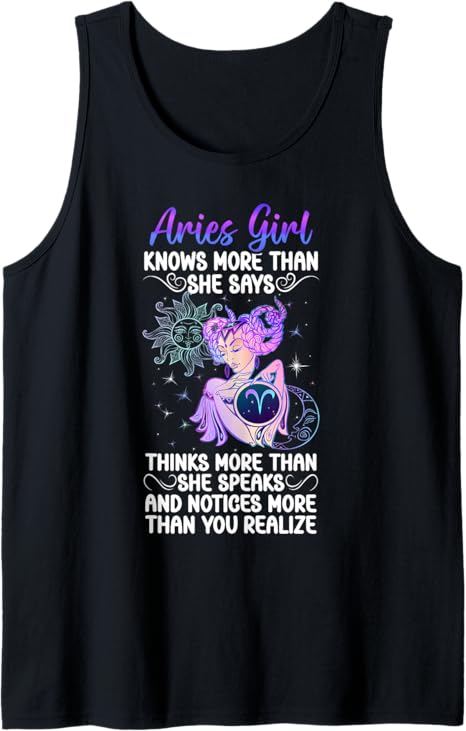 Aries Girl Aries Zodiac Sign Aries Birthday Tank Top - Aries T-Shirt for men