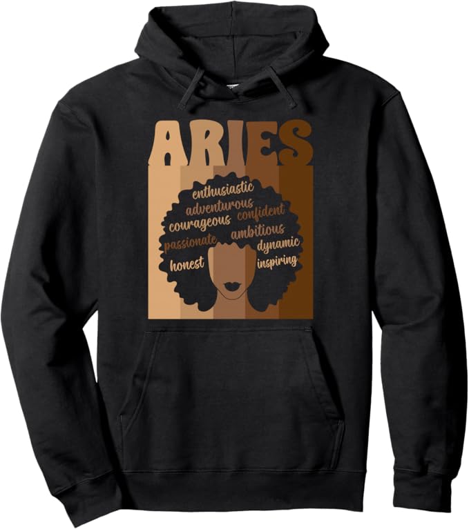 Proud Black Aries Zodiac Sign Melanin Aries Birthday Pullover Hoodie - Aries Hoodie for men