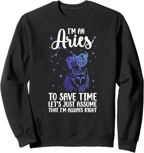I'm An Aries Zodiac Sign Aries Horoscope Aries Birthday Sweatshirt - Aries Sweatshirt for men