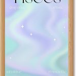 Pisces Zodiac Poster Canvas Print Wall Art Modern Aesthetic Horoscope Painting Prints, Exquisite Trendy Art Print for Living Room Bedroom Wall Decor Home Decoration (Wood Framed,12L X16W) - Pisces Canvas for men