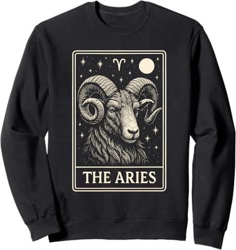 Aries Tarot Card Horoscope Astrology Zodiac Sign Sweatshirt - Aries Sweatshirt for men