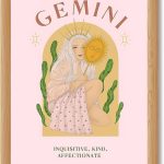 Gemini Zodiac Sign Art Print Canvas Print Wall Art Painting,Trendy Home Decor Wall Decoration for Living Room Bedroom, Exquisite Art Print Poster Pictures (Wood Framed,12L X16W) - Gemini Canvas for men