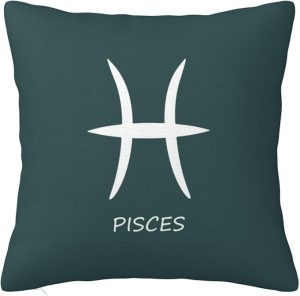 Pisces Sign Throw Pillow Covers 22x22 Inch - Soft Decorative Pillowcases for Couch, Bed & Sofa - Indoor Living Room Home Decor - Pisces Home Decor for men