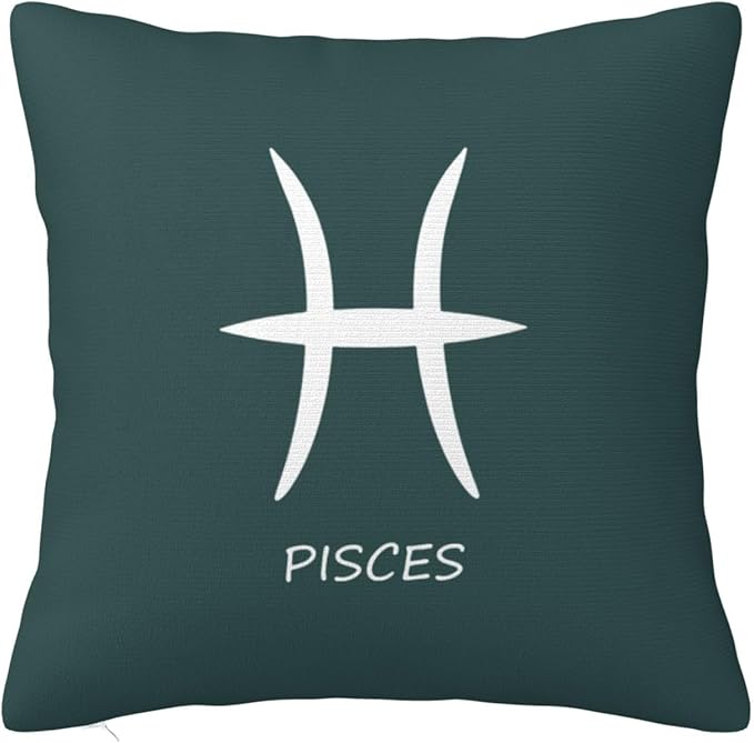 Pisces Sign Throw Pillow Covers 22x22 Inch - Soft Decorative Pillowcases for Couch, Bed & Sofa - Indoor Living Room Home Decor - Pisces Home Decor for men