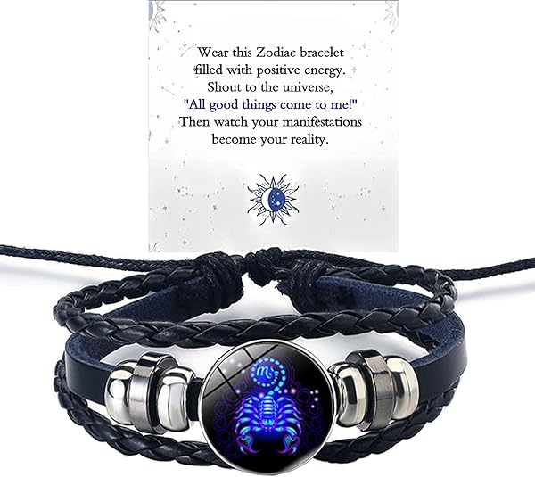 Zodiac Signs Spirit Bracelet, Spiriletta Pulseras Amuleto Espiritual Multilayer Adjustable 12 Constellation Gleym Spiritual Bracelet Glow in the Dark Zodiac Cuff Bangles for Constellation Lover Birthday Jewelry Gifts for Women Men - Scorpio Products for men
