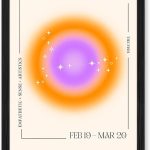 Pisces Zodiac Sign Art Print Trendy Canvas Print Wall Art Elegant Wall Decoration for Living Room Modern Astrology Poster for Dorm Room Minimalist Aesthetic Painting Pictures (Black Framed,8L x 12W) - Pisces Canvas for men