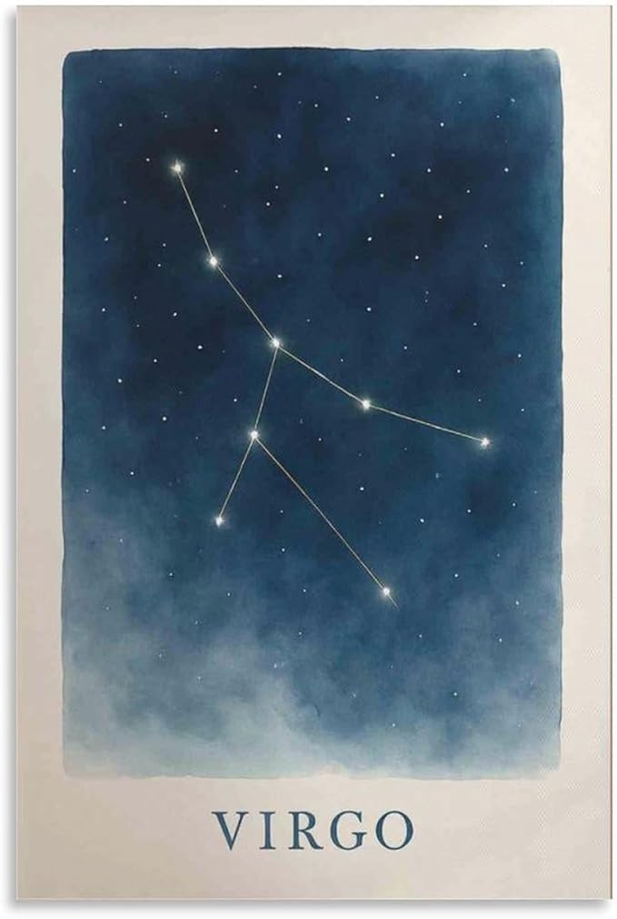 Constellation Celestial Zodiac Astrology Poster Virgo Art Poster Canvas Painting Decor Wall Print Photo Home Modern Decorative Posters Framed/Unframed 12x18inch(30x45cm) - Virgo Poster for men