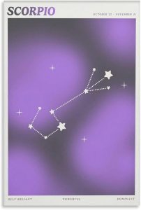 Constellation Celestial Zodiac Astrology Poster Scorpio Picture Print Wall Art Poster Painting Canvas Posters Artworks Room Aesthetic 12x18inch(30x45cm) - Scorpio Canvas for men