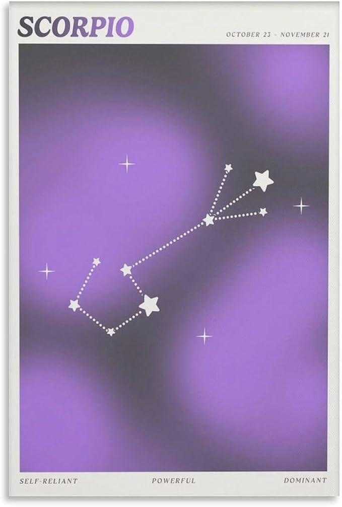 Constellation Celestial Zodiac Astrology Poster Scorpio Picture Print Wall Art Poster Painting Canvas Posters Artworks Room Aesthetic 12x18inch(30x45cm) - Scorpio Canvas for men