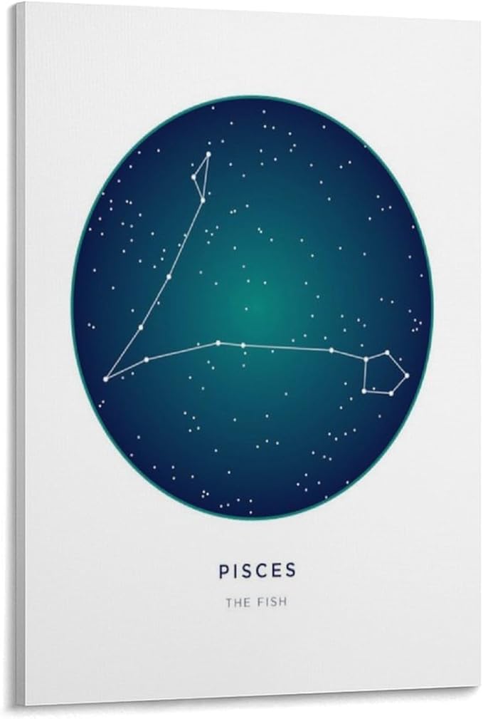 Constellation Celestial Zodiac Astrology Poster Pisces 2 Canvas Wall Art Poster Decorative Bedroom Modern Home Print Picture Artworks Posters 12x18inch(30x45cm) - Pisces Canvas for men