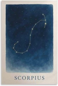 Constellation Celestial Zodiac Astrology Poster Scorpius Artworks Picture Print Poster Wall Art Painting Canvas Decor Home Posters Decorative 12x18inch(30x45cm) - Scorpio Canvas for men