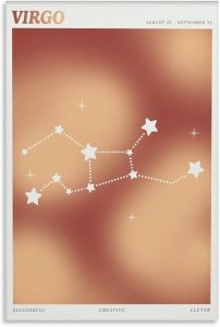 Constellation Celestial Zodiac Astrology Poster Virgo Picture Print Canvas Poster Wall Paint Art Posters Decor Modern Home Artworks 12x18inch(30x45cm) - Virgo Poster for men