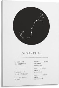 Constellation Celestial Zodiac Astrology Poster Scorpius 1 Artworks Canvas Poster Room Aesthetic Wall Art Prints Home Modern Decor Framed-unframed 12x18inch(30x45cm) - Scorpio Canvas for men