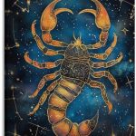 Astrology Scorpion Star Sign Art Wall Art Poster Scroll Canvas Painting Picture Living Room Decor Home Framed/Unframed 12x18inch(30x45cm) - Scorpio Canvas for men