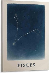 Constellation Celestial Zodiac Astrology Poster Pisces Wall Art Picture Painting Poster Canvas Print Posters Artworks Bedroom Living Room Decor 12x18inch(30x45cm) - Pisces Canvas for men