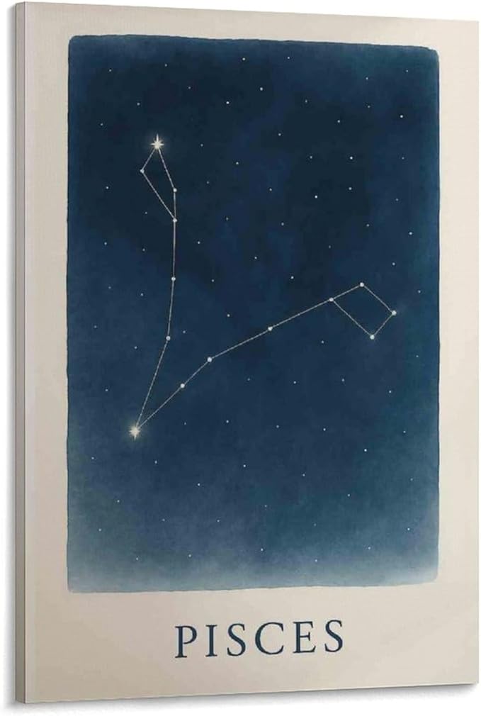 Constellation Celestial Zodiac Astrology Poster Pisces Wall Art Picture Painting Poster Canvas Print Posters Artworks Bedroom Living Room Decor 12x18inch(30x45cm) - Pisces Canvas for men