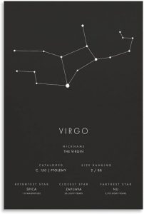 Constellation Celestial Zodiac Astrology Poster Virgo 1 Room Aesthetic Poster Print Art Wall Painting Canvas Posters Modern Bedroom Decor 12x18inch(30x45cm) - Virgo Poster for men