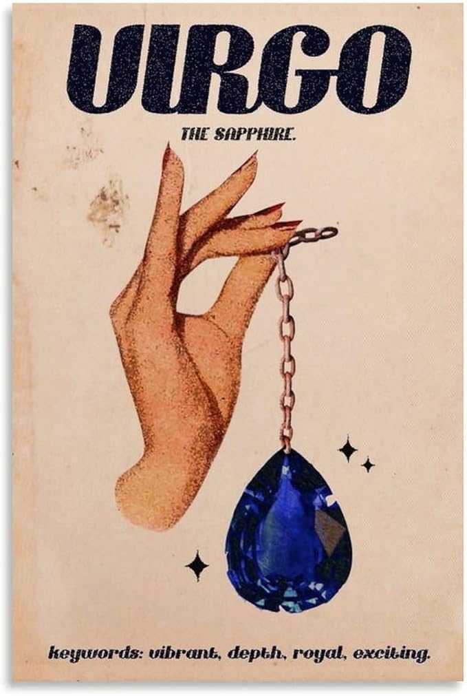 Vintage Zodiac Poster Virgo Vintage Posters Canvas for Living Room Bedroom Decor 08x12inch(20x30cm) Unframe-style - Virgo Poster for men