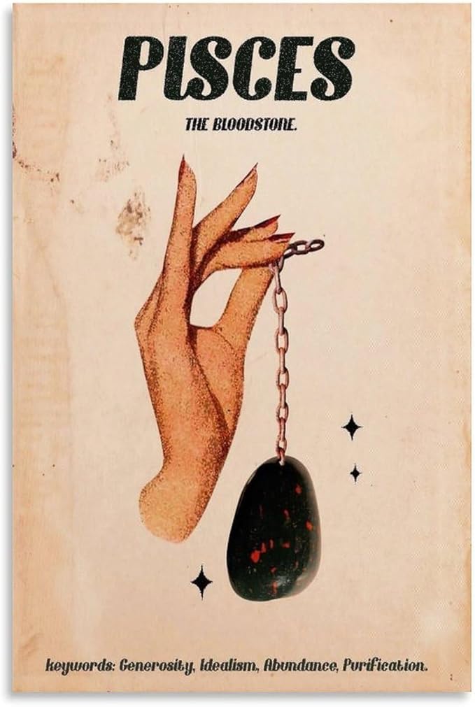 Vintage Zodiac Poster Pisces Posters Canvas for Living Room Bedroom Decor 08x12inch(20x30cm) Unframe-style - Pisces Canvas for men