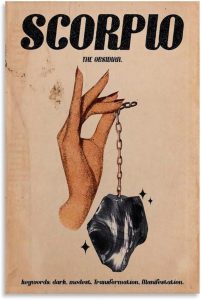 Vintage Zodiac Poster Scorpio Poster Canvas for Bedroom Living Room Decor 12x18inch(30x45cm) Unframe-style - Scorpio Canvas for men