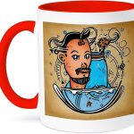 3dRose Cool Zodiac Sign Aquarius As Viewed By The Artificial Intelligence 11oz Two-Tone Red Mug - Aquarius Mug for men