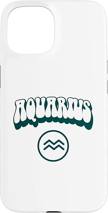 Aquarius Zodiac Retro Horoscope Sign Case for iPhone 15 - Aquarius Phone Case for men
