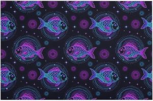 Water Absorbent Floor Mats for Kitchen, Bathroom, Home Decor, Non Slip Constellation Zodiac Sign Pisces Fish Door Rug with Rubber Backing, Easy to Clean - Pisces Home Decor for men