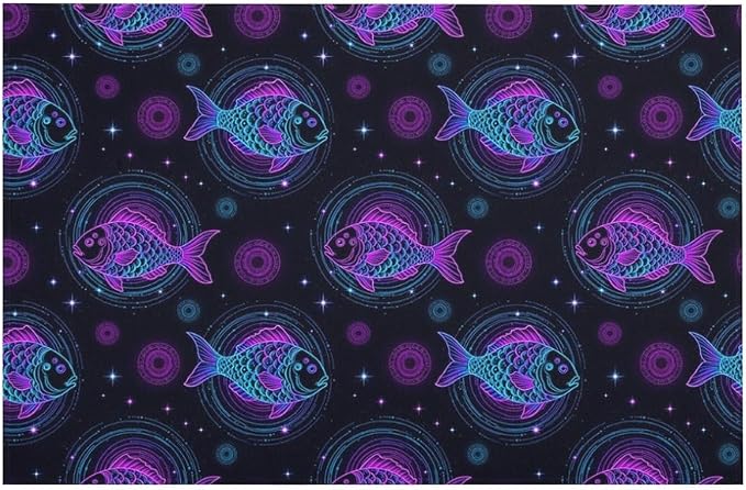 Water Absorbent Floor Mats for Kitchen, Bathroom, Home Decor, Non Slip Constellation Zodiac Sign Pisces Fish Door Rug with Rubber Backing, Easy to Clean - Pisces Home Decor for men