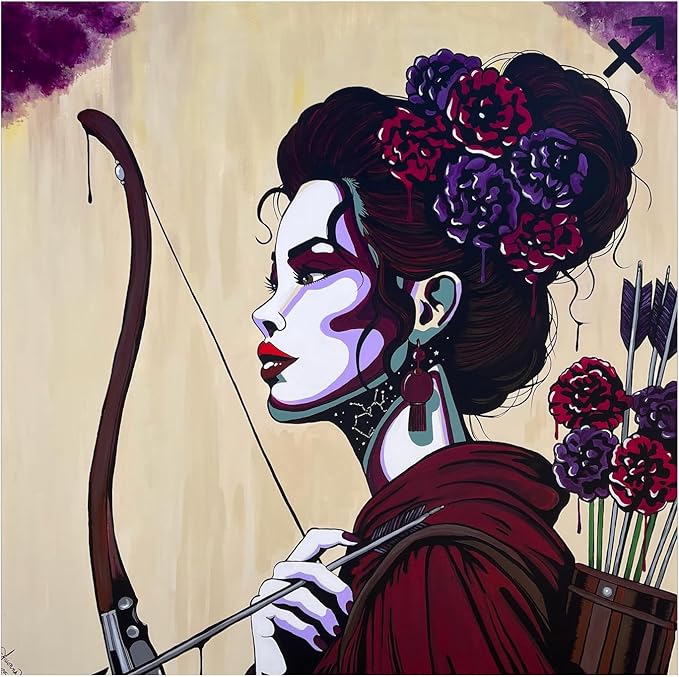 Artwork By Arionna Sagittarius Zodiac Art Print, Astrology Pop Art Wall Décor, Home Decor, Aesthetic Room Decor, Wall Posters, Horoscope Gifts For Women, 12x12 Inches, Unframed - Sagittarius Home Decor for men