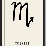 Scorpio Zodiac Poster Canvas Print Art Print,Minimalist Aesthetic Wall Art, Elegant Painting Pictures, Scorpio Constellation Wall Decor,for Bedroom,Dorm Room Home Decor (Wood Framed,8L X12W) - Scorpio Canvas for men