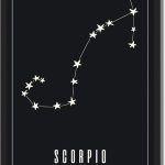 Scorpio Zodiac Poster Canvas Print Art Print, Modern Wall Art, Stunning Pictures,Minimalist Aesthetic Wall Decor, Horoscope Painting for Bedroom Living Room Home Decoration (Wood Framed,8L X12W) - Scorpio Canvas for men