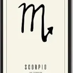 Scorpio Poster Canvas Print Art Print, Minimalist Aesthetic Wall Art, Elegant Painting Pictures for Living Room Bedroom Wall Decoration Home Decor (Wood Framed,8L X12W) - Scorpio Canvas for men
