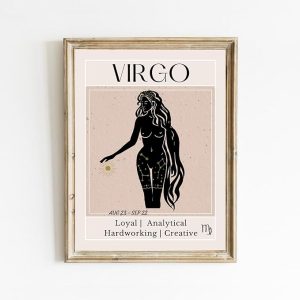 Virgo Zodiac Art Print, Astrology Poster, Horoscope Symbols Zodiac Poster Print Wall Art Virgo Bohemian Decor Decor Astrology Horoscope Symbols Wall Bohemian,333 - Virgo Poster for men
