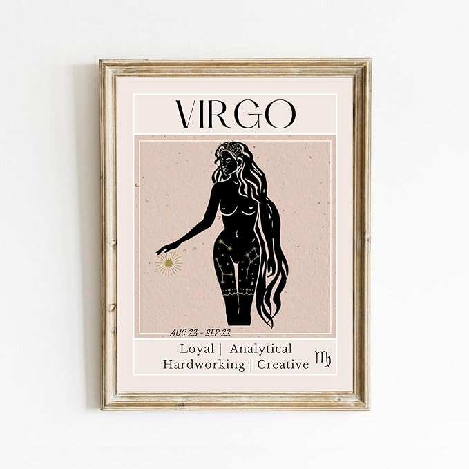 Virgo Zodiac Art Print, Astrology Poster, Horoscope Symbols Zodiac Poster Print Wall Art Virgo Bohemian Decor Decor Astrology Horoscope Symbols Wall Bohemian,333 - Virgo Poster for men