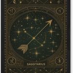Sagittarius Zodiac Art Print Vintage Astrology Canvas Painting Trendy Star Constellation Wall Art for Living Room Bedroom Home Decor Pictures Wall Decor (Black Framed,8L x 12W) - Sagittarius Home Decor for men