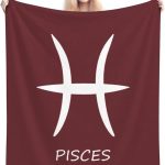 Pisces Sign Throw Blanket - Soft Plush Fleece Blanket for Couch, Bed, Sofa - Home Decor Cozy Blankets Gifts for Women Men, Red, 40x50 Inches - Pisces Home Decor for men