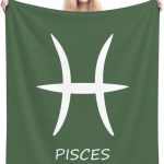 Pisces Sign Throw Blanket - Soft Plush Fleece Blanket for Couch, Bed, Sofa - Home Decor Cozy Blankets Gifts for Women Men, Green, 60x80 Inches - Pisces Home Decor for men
